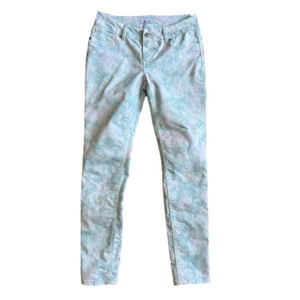 Y2K dELiA*s Floral Watercolor Skinny Jeans Women’s Size 5/6 Blue Pink White